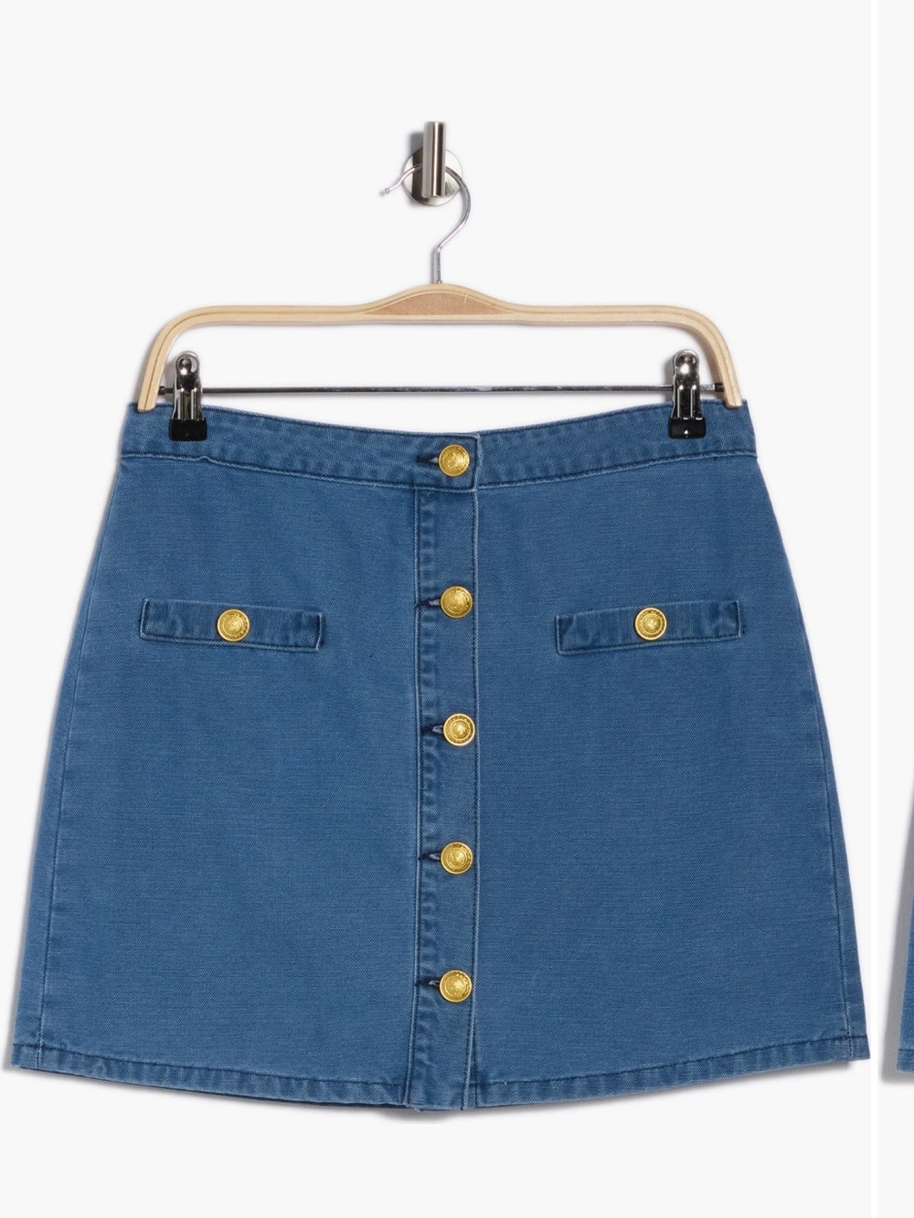 L’Agence Kris Button Up Denim Mini Skirt NWT